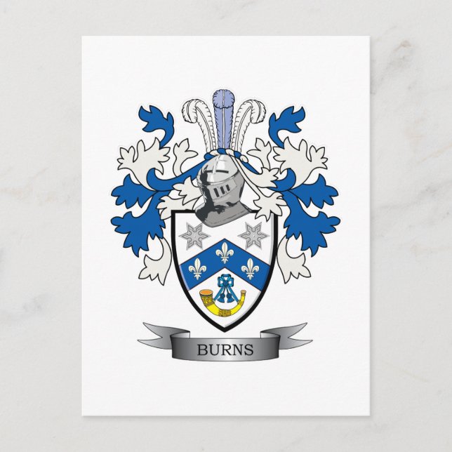 Burns Family Crest Coat of Arms Postcard (Front)