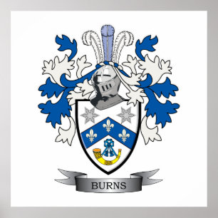 Burns Family Crest Coat of Arms Poster