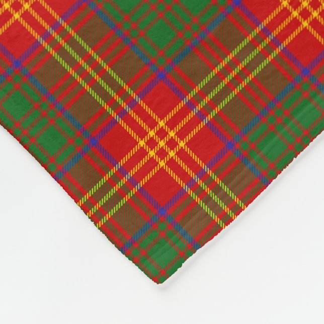 Burns Family Tartan Plaid Pattern Fleece Blanket (Corner)