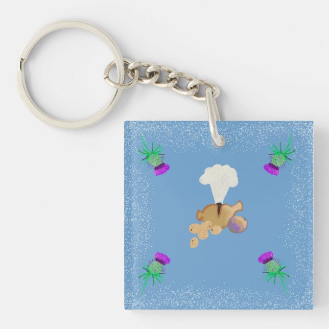 Burns Night sky edit Key Ring (Front)