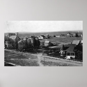 Burns, Oregon Town Birds Eye View Photograph Poster
