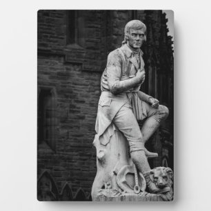 Burns Statue plaque