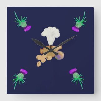 Burns supper square wall clock