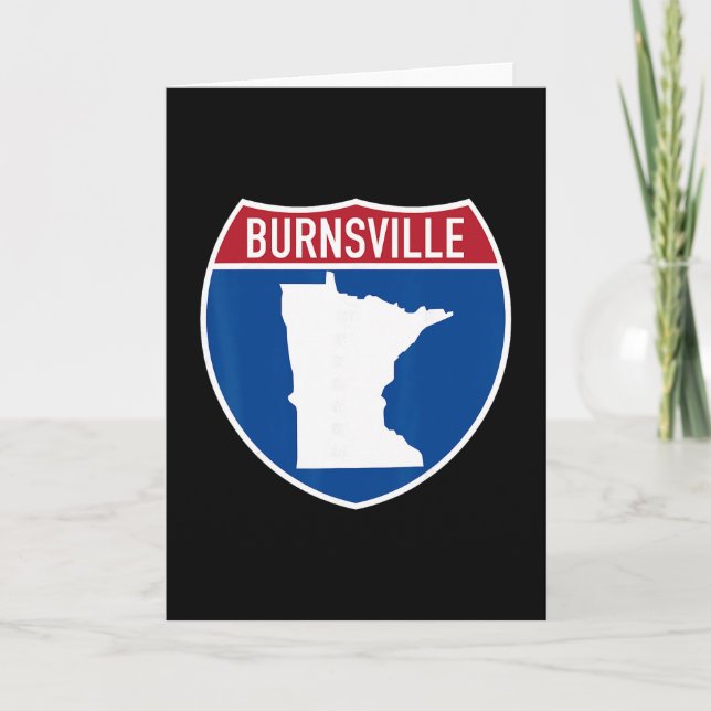 Burnsville Minnesota Map Highway Interstate Sign S Card (Front)