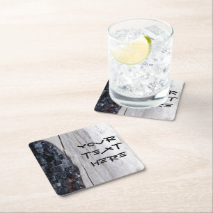 Burnt Bark Paper Square Paper Coaster