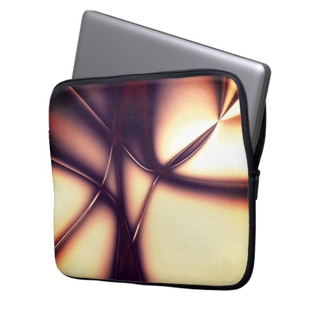 Burnt beige cream under bright line look like cord laptop sleeve (Front Left)