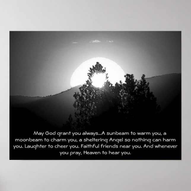 Burnt by a moonbeam w/Irish Blessing Poster (Front)