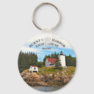 Burnt Coat Harbour Lighthouse Maine Keychain