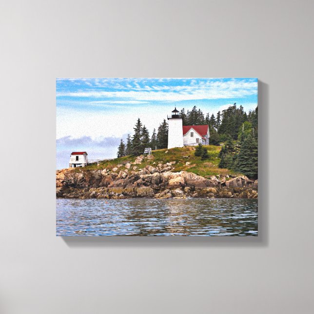 Burnt Coat Harbour Lighthouse Maine Wrapped Canvas (Front)