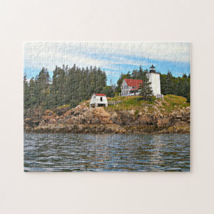 Burnt Coat Harbour Lighthouse, Swans Island Maine Jigsaw Puzzle