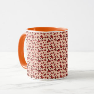 Burnt Earthy Colored Leaves Pattern Mug
