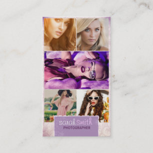 Burnt Edges Five Picture Business Card : Lilac