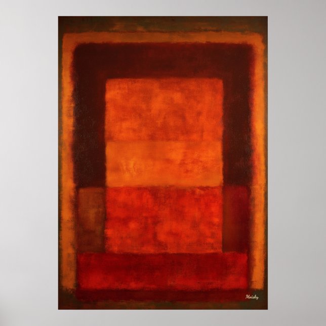 Burnt Ember Color Field Abstract Modern Art Poster (Front)