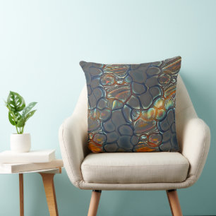 Burnt grey cells with stained to soft gold light cushion