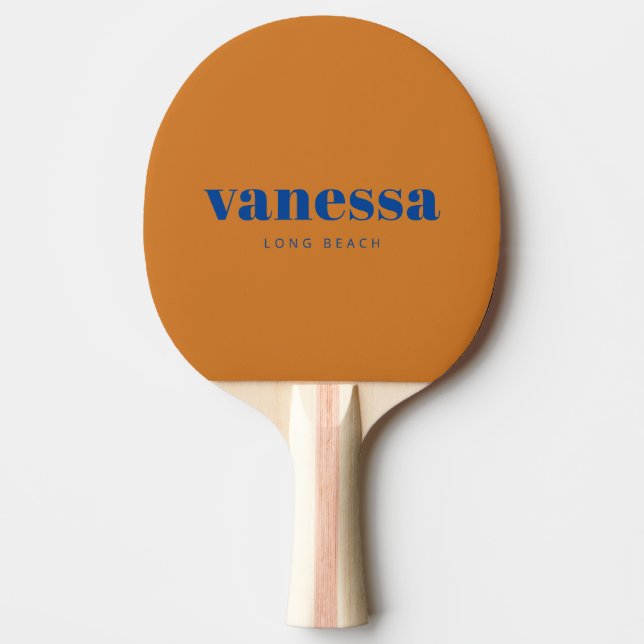  Burnt Honey Minimal Modern Classic Name Ping Pong Paddle (Front)