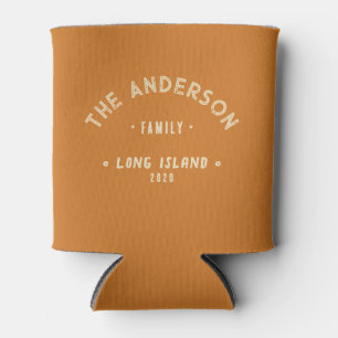 Burnt Honey Vintage Seaside Family Name Can Cooler