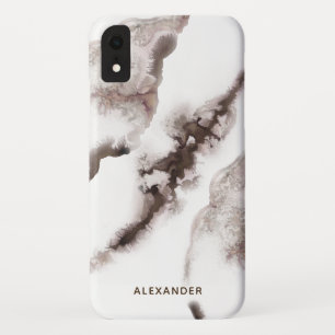 Burnt Hue Watercolor Ombre Marble Monogram Case-Mate iPhone Case