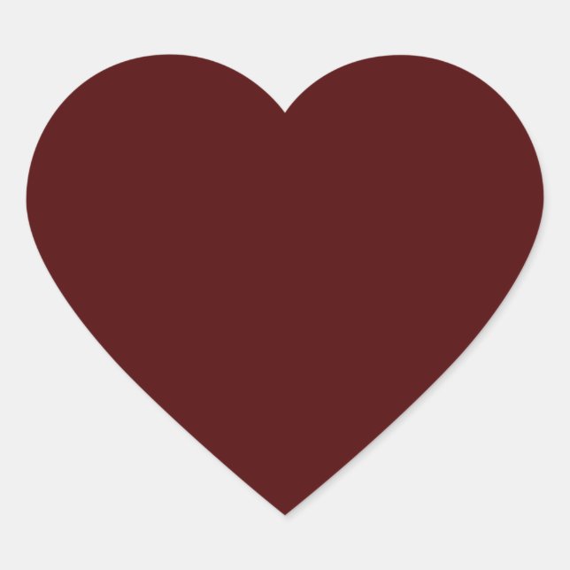 Burnt Maroon (solid colour) Heart Sticker (Front)