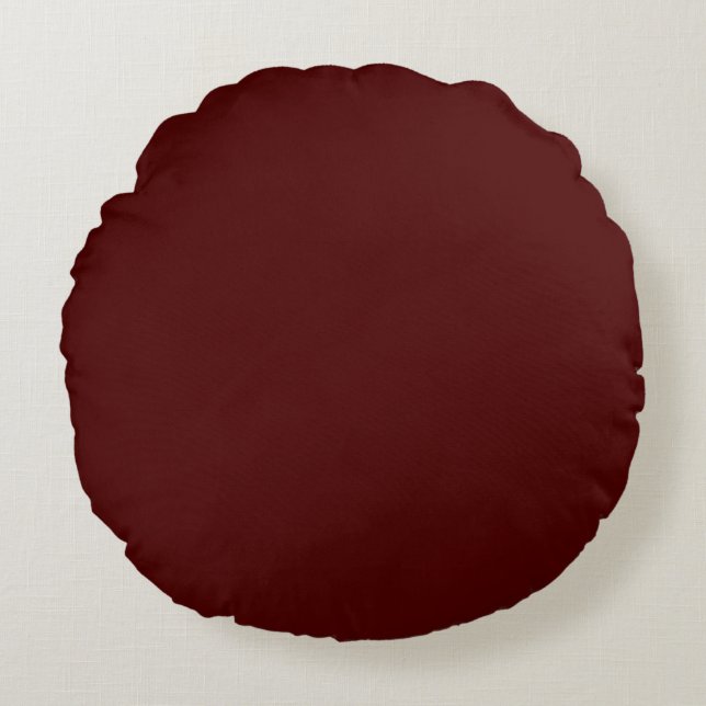 Burnt Maroon (solid colour) Round Cushion (Front)