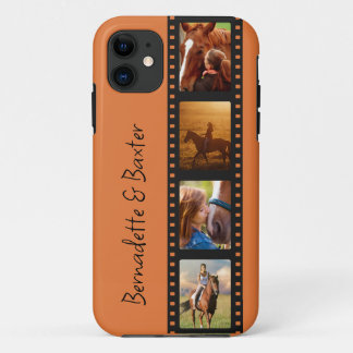 Burnt Orange 4 Photo Horse Pet Name Case-Mate iPhone Case