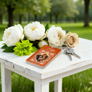 Burnt Orange 50th Anniversary Photo Keychain