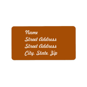 Burnt Orange Address Sticker