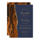 Burnt Orange Agate Gold Navy Blue Wedding