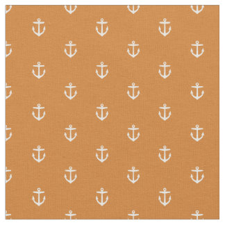 Burnt Orange Anchor Print Fabric