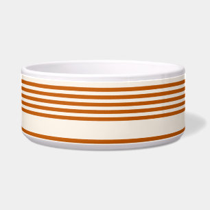 Burnt orange and beige five stripe pattern