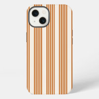 Burnt orange and beige five stripe pattern