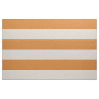 Burnt Orange and Beige Wide Stripes Large Scale Fabric