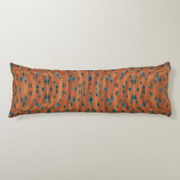 Burnt Orange and Blue Fabric Pattern