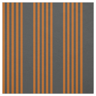 Burnt orange and charcoal five stripe pattern fabric