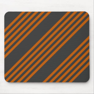Burnt orange and charcoal five stripe pattern mouse pad