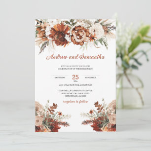 Burnt Orange And Green Wedding Ideas Invitation