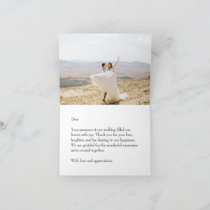 Burnt Orange and Rust Floral and Photo Thank You Card