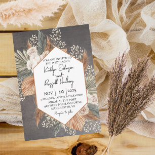 Burnt Orange and Sage Green Fall Wedding  Invitation