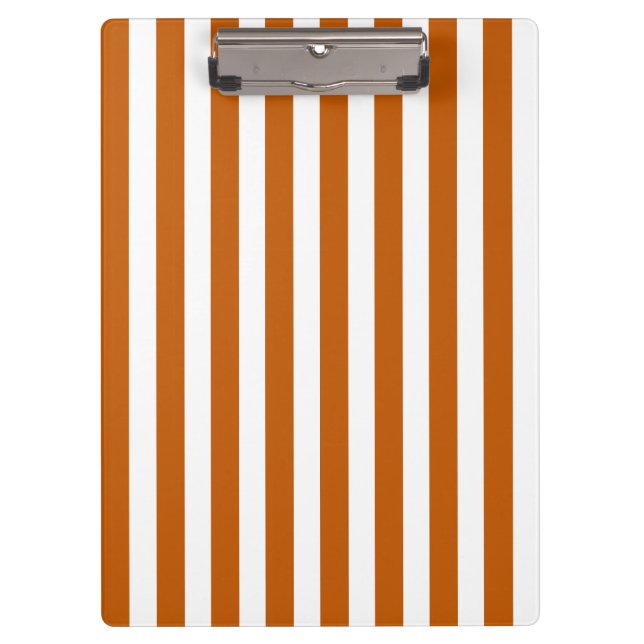 Burnt orange and white candy stripes clipboard (Front)