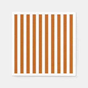 Burnt orange and white candy stripes napkin