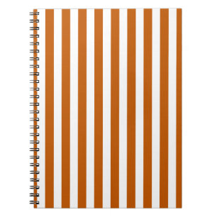 Burnt orange and white candy stripes notebook