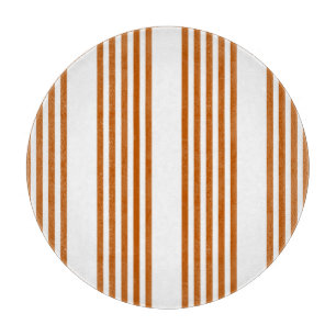 Burnt orange and white five stripe pattern cutting board