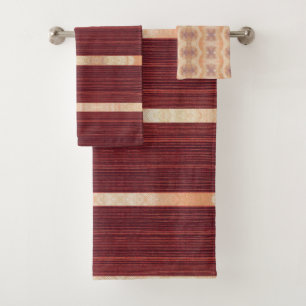 Burnt Orange Beige Bathroom Towel Sets