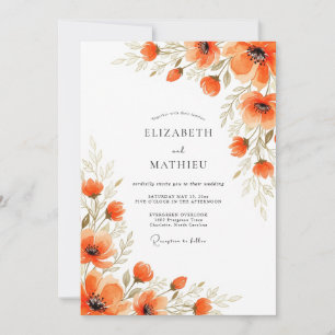 Burnt Orange Blissful Summer Wedding Invitation