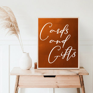 Burnt Orange Boho Autumn Wedding Cards and Gifts Poster