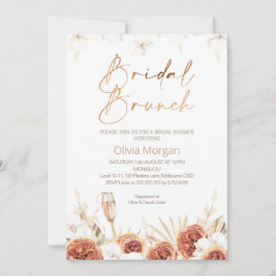 Burnt Orange Boho Bridal Brunch Bridal Shower Invitation