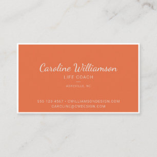  Burnt Orange Boho Floral Script Life Coach Business Card