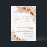Burnt Orange Boho Pampas Grass 16th Birthday Invitation<br><div class="desc">Burnt Orange Boho Pampas Grass 16th Birthday Invitation

Bohemian inspired sweet 16 birthday invitation featuring two earthy colored and burnt orange floral arrangements with pampas grass and a modern calligraphy image as a heading. Ideal for anyone looking for a bohemian inspired birthday party invitation.</div>