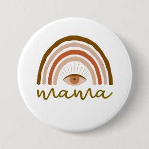 Burnt Orange Boho Rainbow eye 7.5 Cm Round Badge
