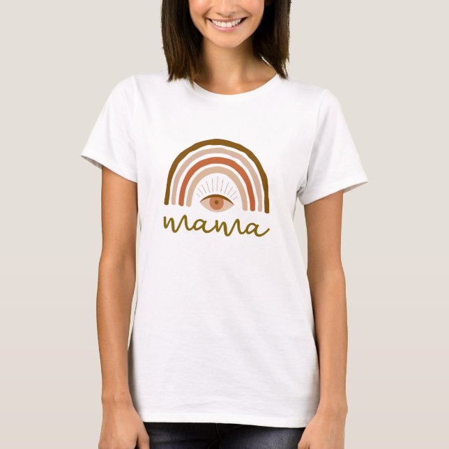 Burnt Orange Boho Rainbow eye  T-Shirt (Front)