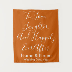 Burnt Orange Boho Wedding Backdrop Ceremony Photo  Tapestry